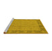 Sideview of Machine Washable Oriental Yellow Traditional Rug, wshurb495yw