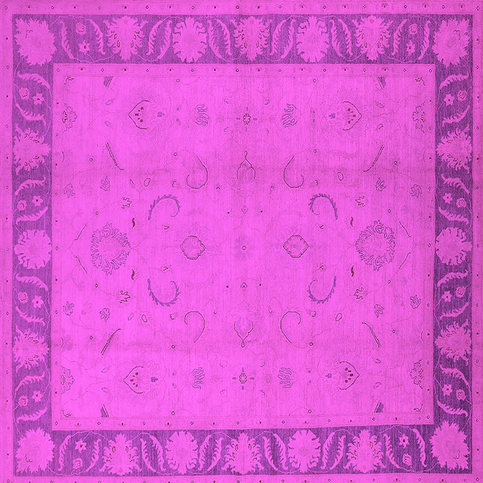 Square Machine Washable Oriental Pink Traditional Rug, wshurb495pnk