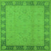 Square Machine Washable Oriental Green Traditional Area Rugs, wshurb495grn