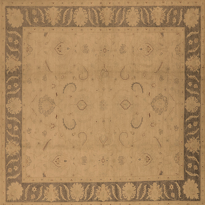 Square Oriental Brown Traditional Rug, urb495brn