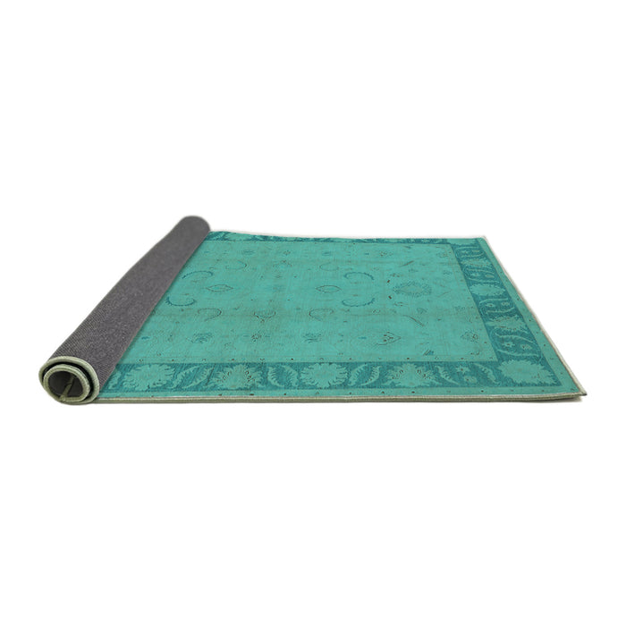 Sideview of Oriental Turquoise Traditional Rug, urb495turq