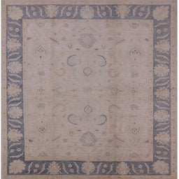 Square Mid-Century Modern Rose Purple Oriental Rug, urb495