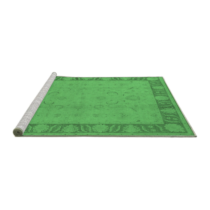 Sideview of Machine Washable Oriental Emerald Green Traditional Area Rugs, wshurb495emgrn