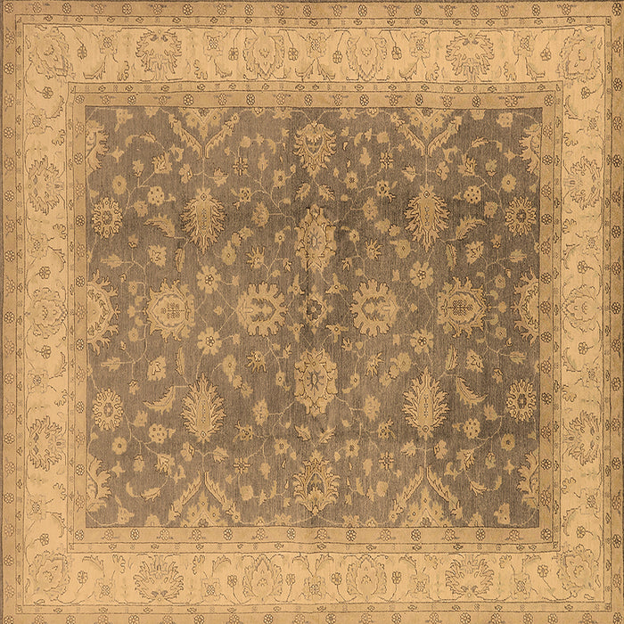 Square Oriental Brown Traditional Rug, urb496brn