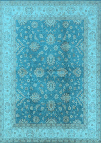 Oriental Light Blue Traditional Rug, urb496lblu