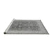 Sideview of Machine Washable Oriental Gray Traditional Rug, wshurb496gry