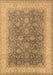 Machine Washable Oriental Brown Traditional Rug, wshurb496brn