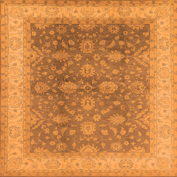 Square Oriental Orange Traditional Rug, urb496org