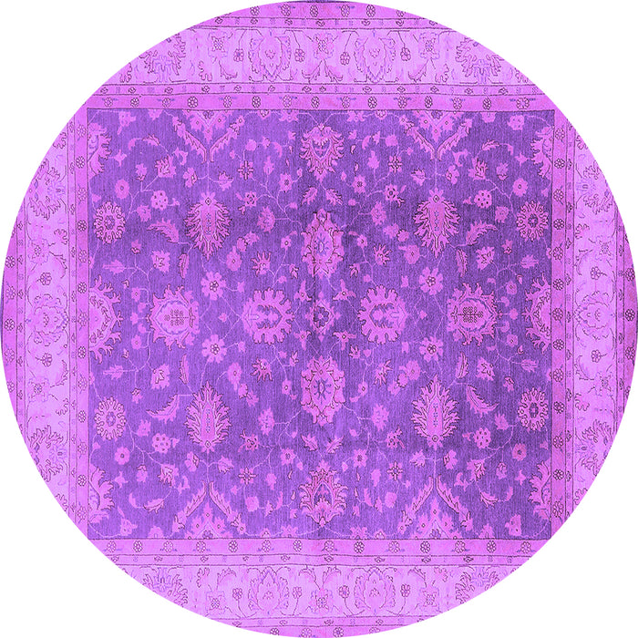 Round Machine Washable Oriental Purple Traditional Area Rugs, wshurb496pur