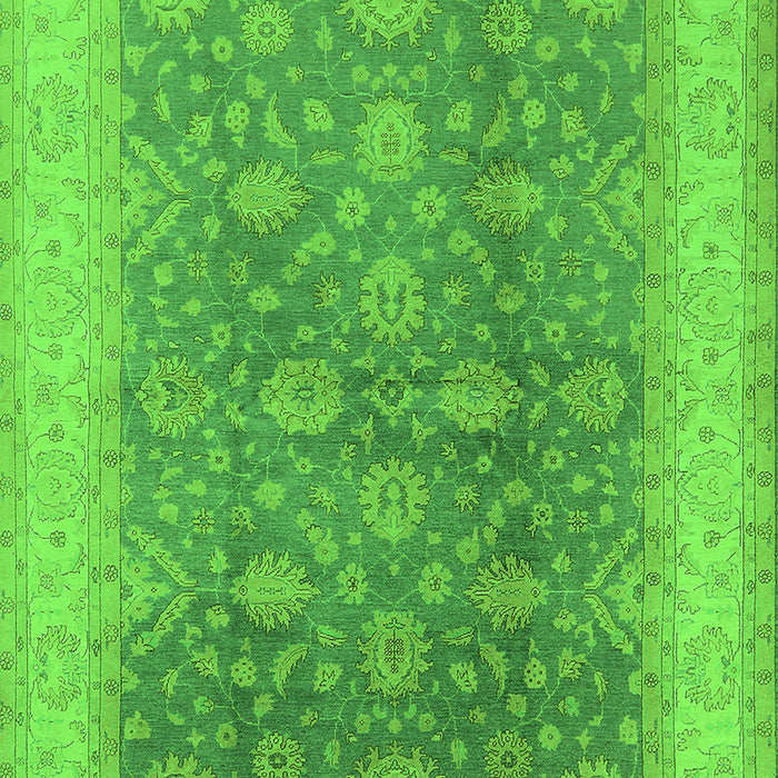 Machine Washable Oriental Green Traditional Area Rugs, wshurb496grn