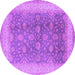 Round Oriental Purple Traditional Rug, urb496pur