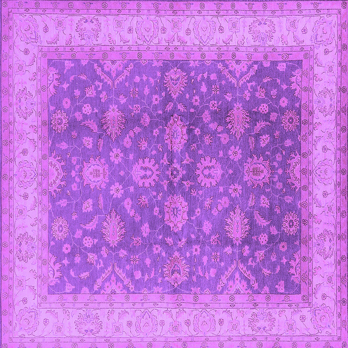 Square Machine Washable Oriental Purple Traditional Area Rugs, wshurb496pur