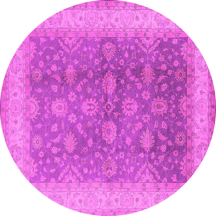 Round Oriental Pink Traditional Rug, urb496pnk