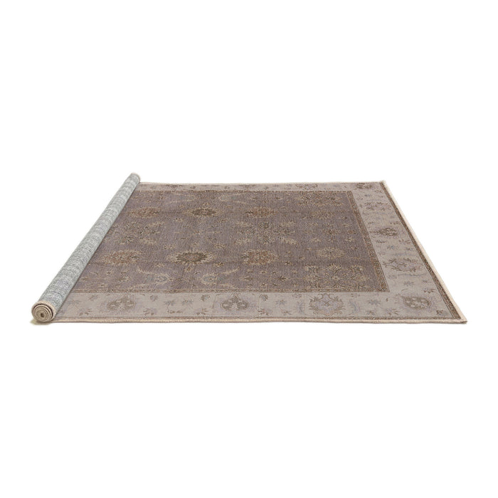 Sideview of Machine Washable Industrial Modern Dark Almond Brown Rug, wshurb497