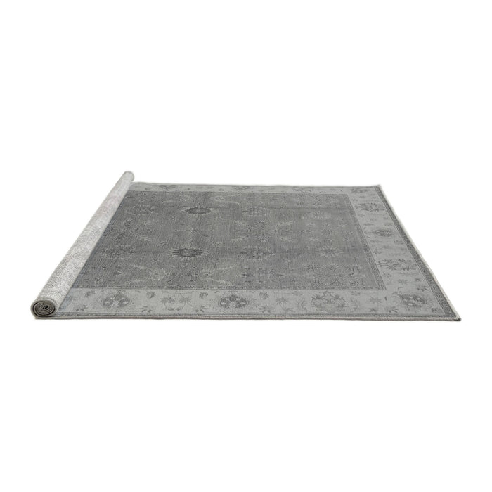 Sideview of Machine Washable Oriental Gray Traditional Rug, wshurb497gry