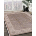 Machine Washable Industrial Modern Dark Almond Brown Rug in a Family Room, wshurb497