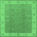 Square Oriental Emerald Green Traditional Rug, urb497emgrn