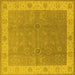 Square Oriental Yellow Traditional Rug, urb497yw