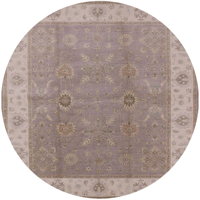 Round Machine Washable Industrial Modern Dark Almond Brown Rug, wshurb497