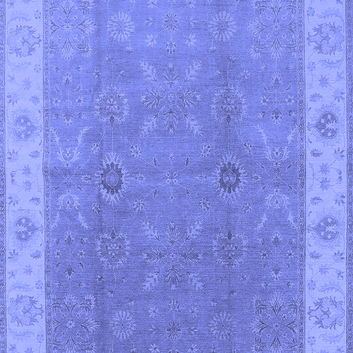 Machine Washable Oriental Blue Traditional Rug, wshurb497blu
