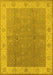 Machine Washable Oriental Yellow Traditional Rug, wshurb497yw