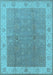 Oriental Light Blue Traditional Rug, urb497lblu