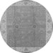 Round Oriental Gray Traditional Rug, urb497gry