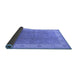 Sideview of Oriental Blue Traditional Rug, urb497blu