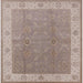 Square Mid-Century Modern Dark Almond Brown Oriental Rug, urb497