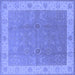 Square Oriental Blue Traditional Rug, urb497blu