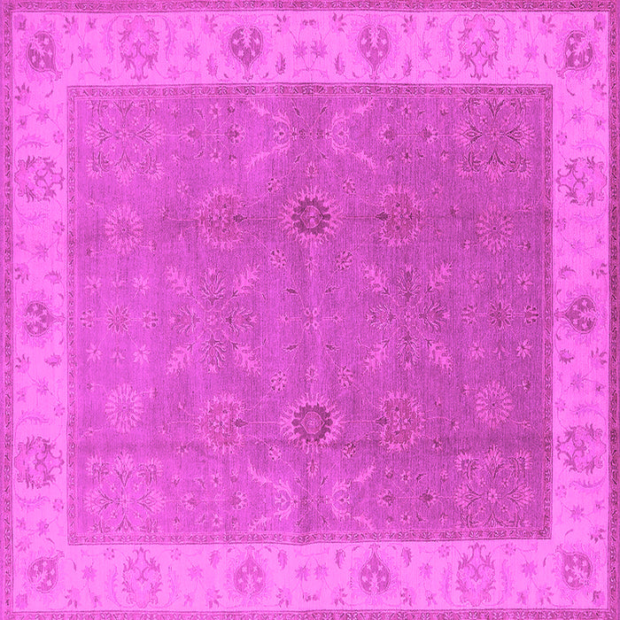 Square Machine Washable Oriental Pink Traditional Rug, wshurb497pnk