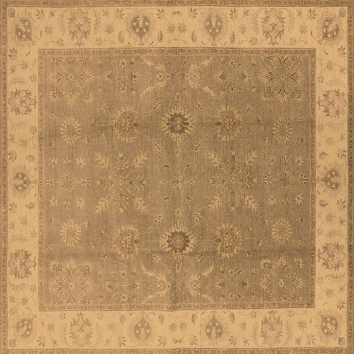 Square Oriental Brown Traditional Rug, urb497brn