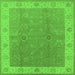 Square Oriental Green Traditional Rug, urb497grn
