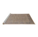 Sideview of Machine Washable Industrial Modern Dark Almond Brown Rug, wshurb498