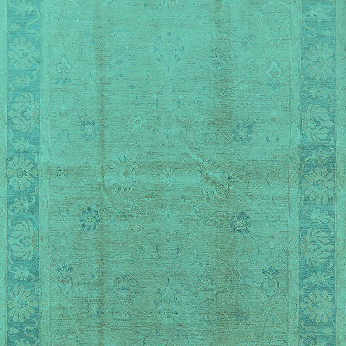 Machine Washable Oriental Turquoise Traditional Area Rugs, wshurb498turq