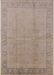Mid-Century Modern Dark Almond Brown Oriental Rug, urb498