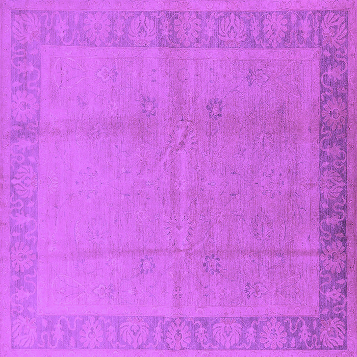 Square Machine Washable Oriental Purple Traditional Area Rugs, wshurb498pur