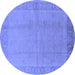 Round Oriental Blue Traditional Rug, urb498blu