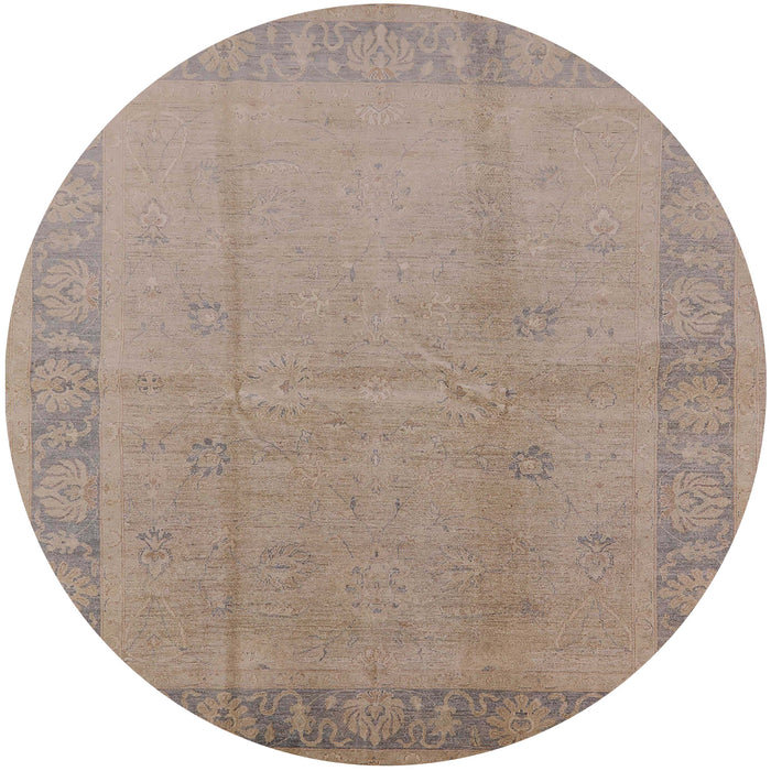 Round Machine Washable Industrial Modern Dark Almond Brown Rug, wshurb498