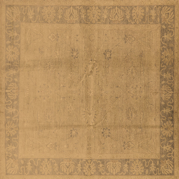 Square Oriental Brown Traditional Rug, urb498brn