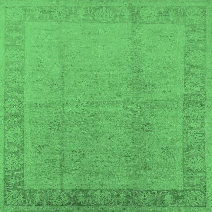 Square Oriental Emerald Green Traditional Rug, urb498emgrn