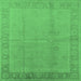 Square Oriental Emerald Green Traditional Rug, urb498emgrn