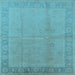Square Oriental Light Blue Traditional Rug, urb498lblu