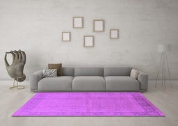 Machine Washable Oriental Purple Traditional Area Rugs in a Living Room, wshurb498pur
