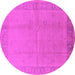 Round Oriental Pink Traditional Rug, urb498pnk