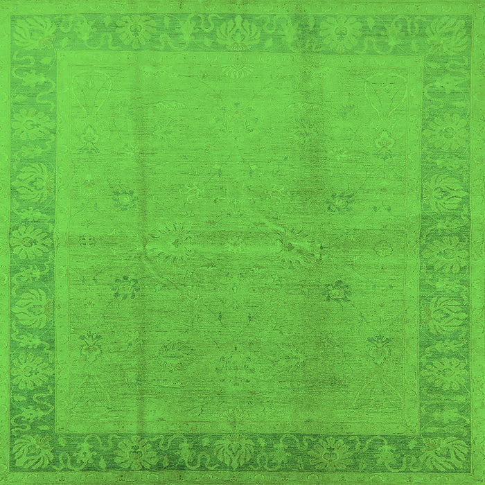 Square Oriental Green Traditional Rug, urb498grn