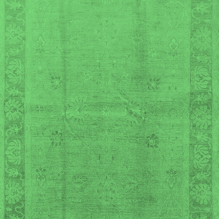 Machine Washable Oriental Emerald Green Traditional Area Rugs, wshurb498emgrn