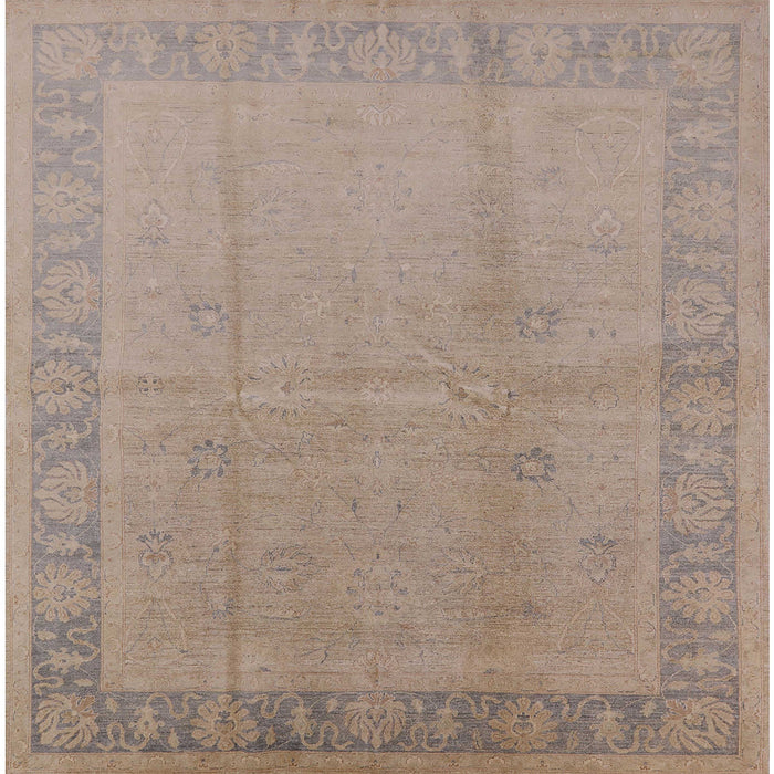 Square Mid-Century Modern Dark Almond Brown Oriental Rug, urb498