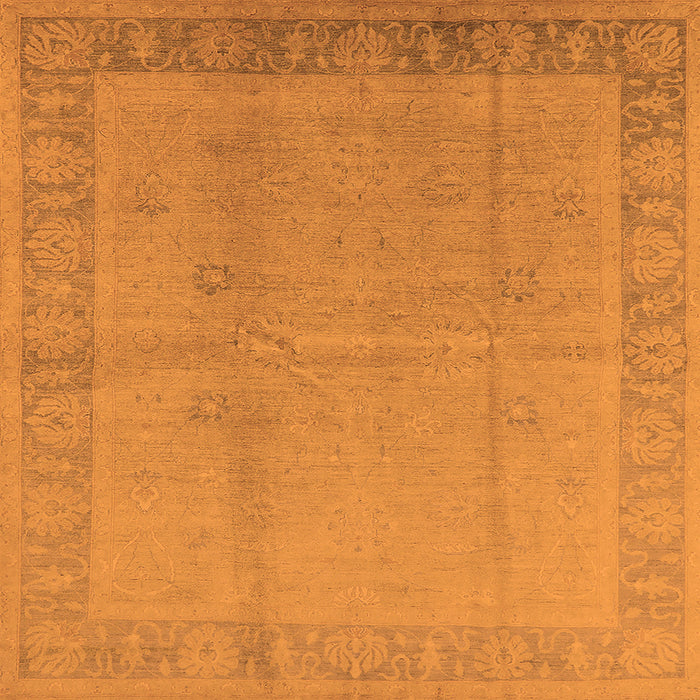 Square Oriental Orange Traditional Rug, urb498org