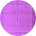 Round Oriental Purple Traditional Rug, urb498pur